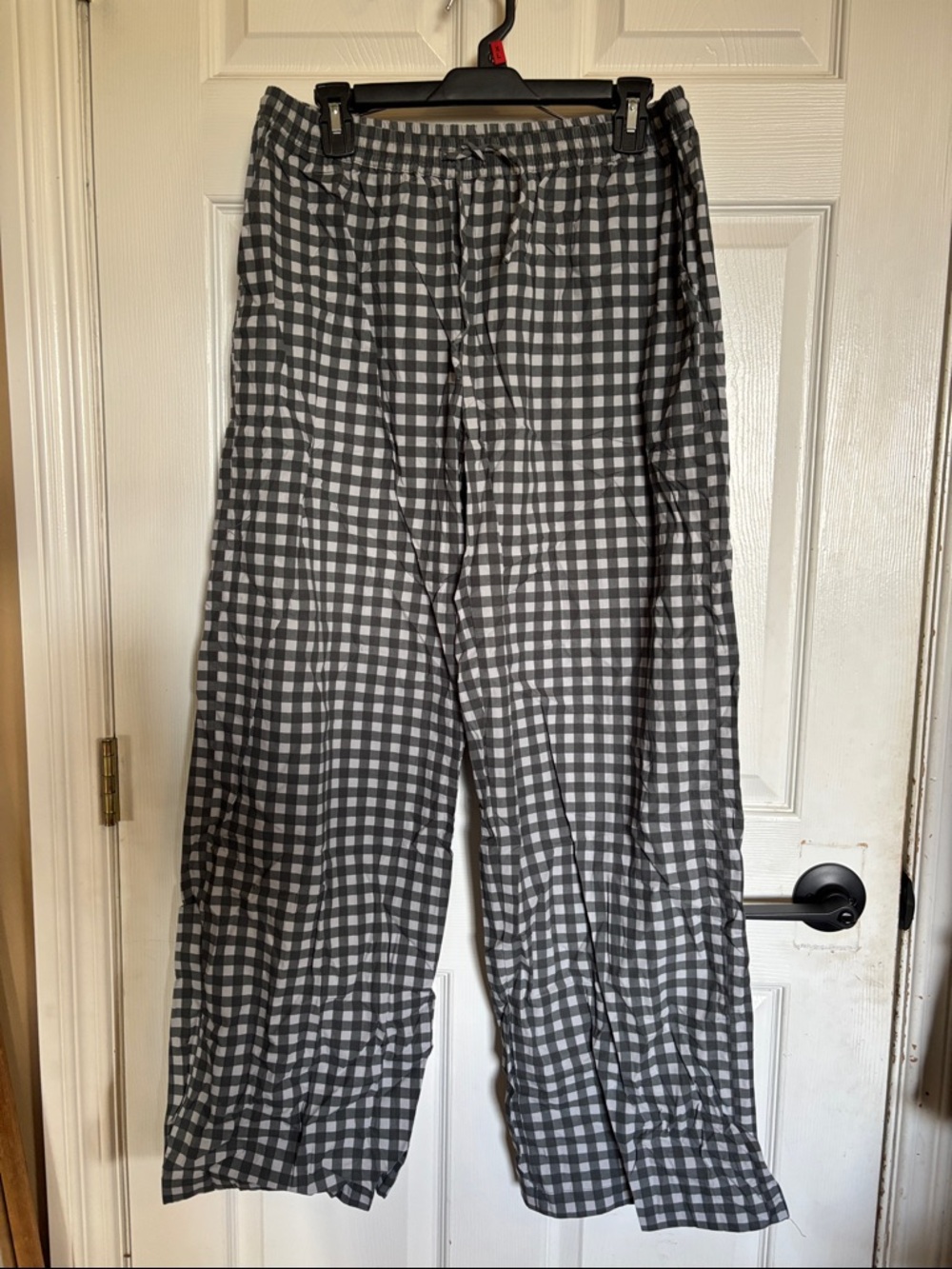 Motel Rocks Black Gray and White Check Drawstring Lounge Pants